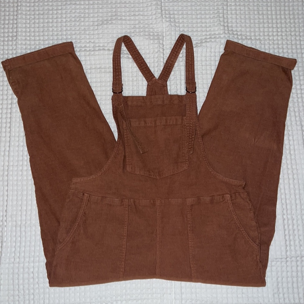 Aerie Brown orange Courderoy Overalls